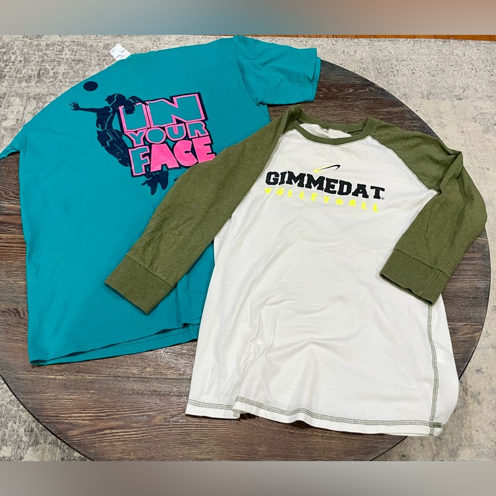 Bundle/2 Volleyball Shirts - Gimmedat Volleyball & Gildan “In Your Face” - Large